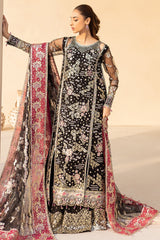 Farasha Stardust Noir black embroidered net formal dress