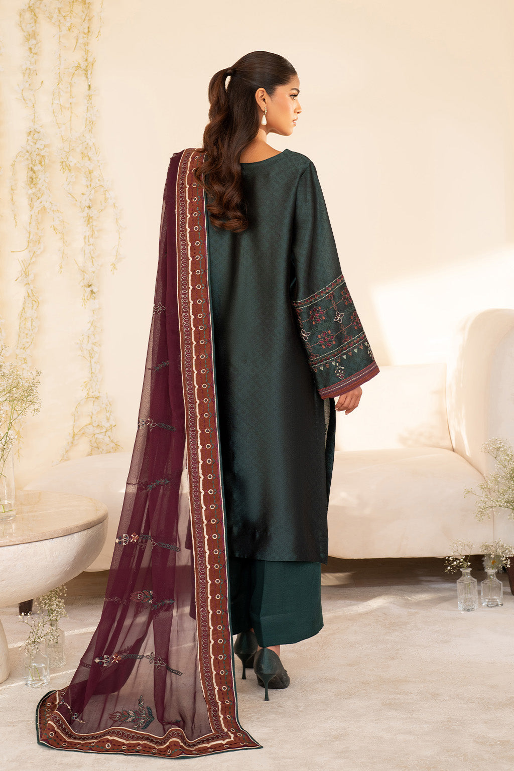 Iznik | Printed Formal | UE-435 Embroidered Pure Jacquard Silk