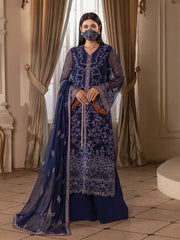 Chandni By Flossie | Neelam - 3 Piece Embroidered Chiffon Dress