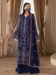 Chandni By Flossie | Neelam - 3 Piece Embroidered Chiffon Dress