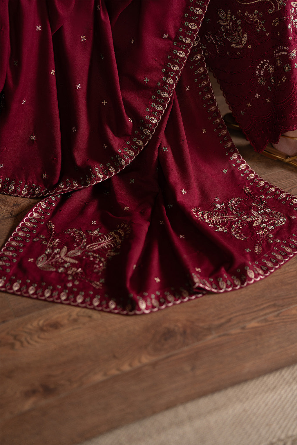 Neeshay | Merlot | Winter Reverie Karandi unstitch Collection