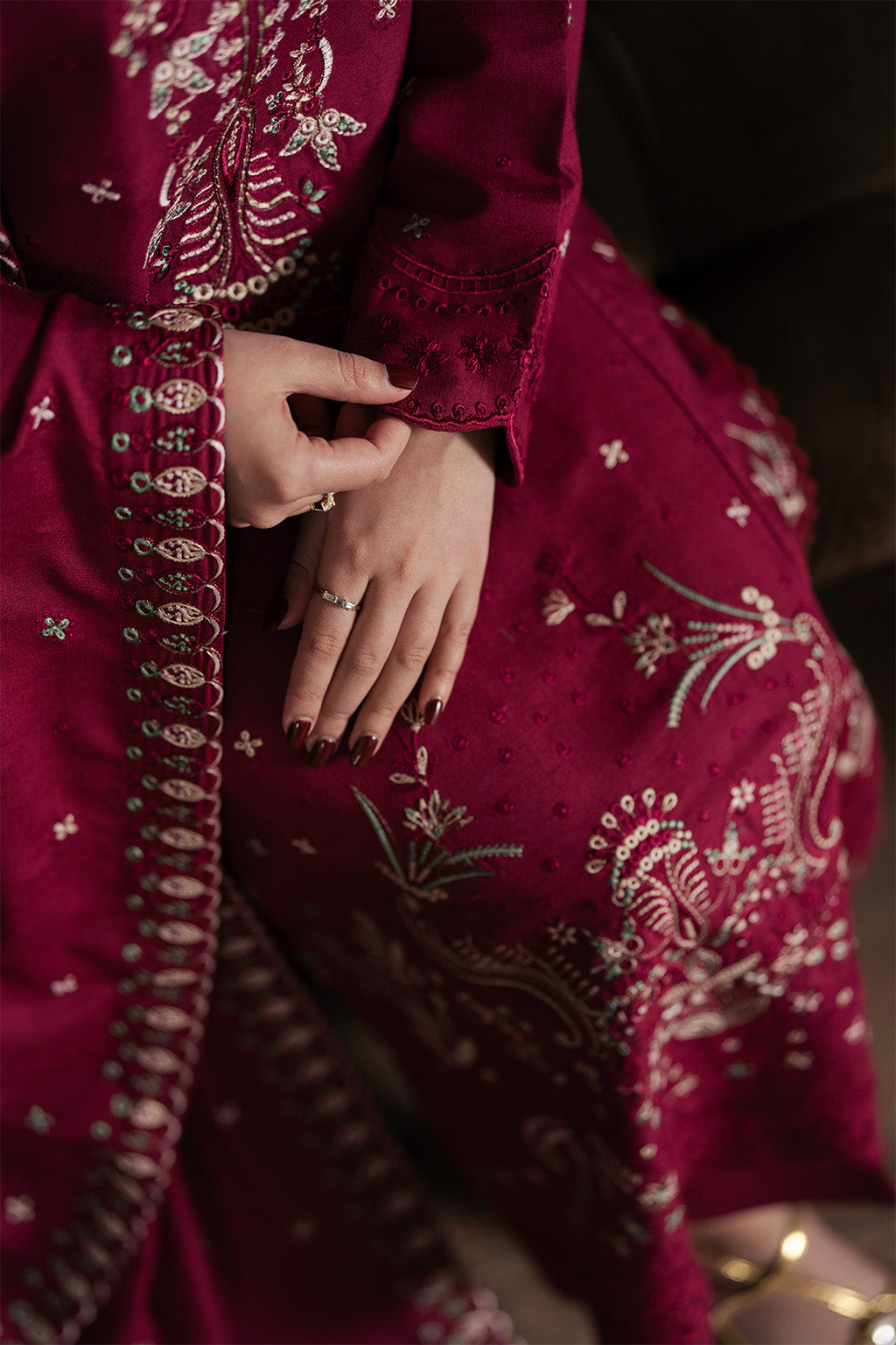 Neeshay | Merlot | Winter Reverie Karandi unstitch Collection
