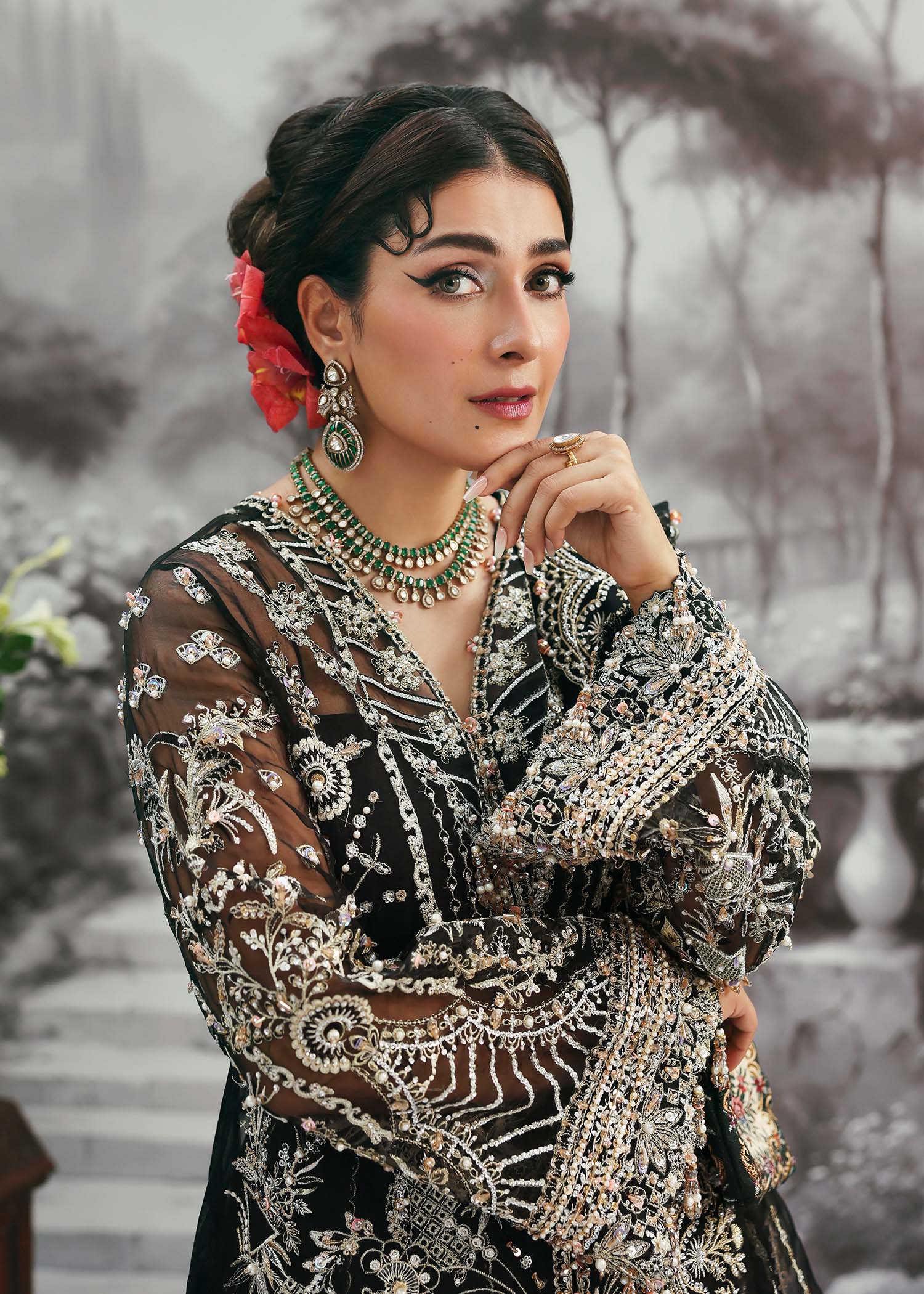 Kanwal Malik Maahi Festive Onyx Noir – Luxury Unstitched 2025