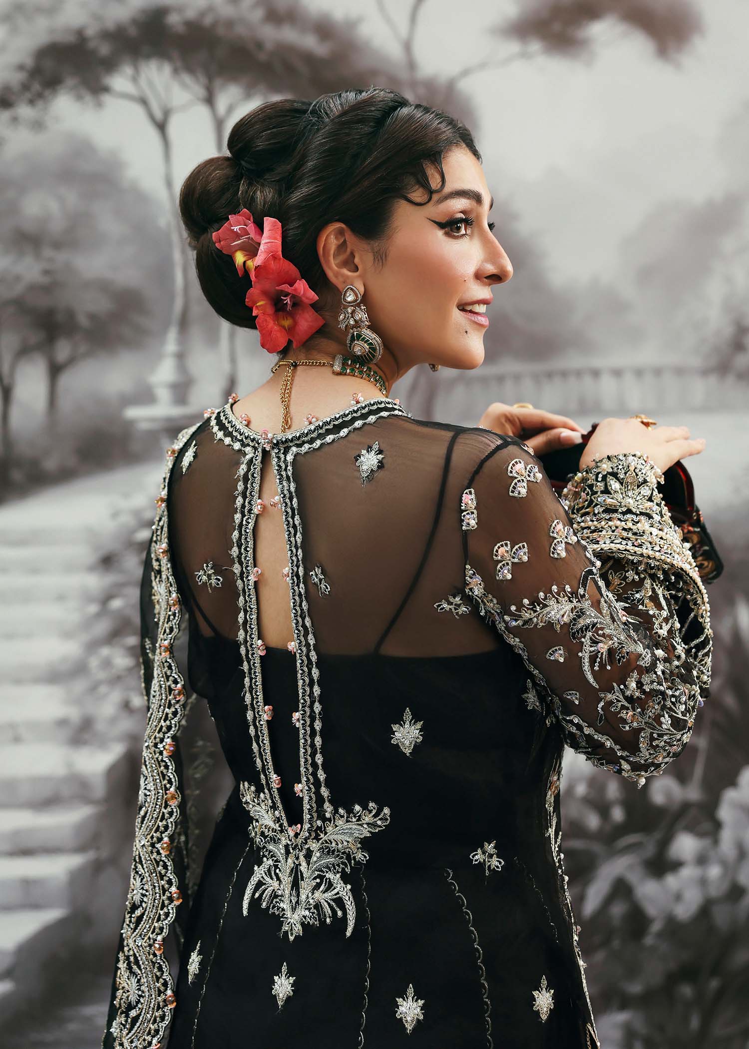 Kanwal Malik Maahi Festive Onyx Noir – Luxury Unstitched 2025