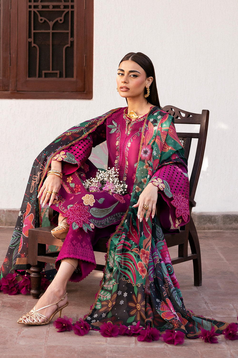 Jazmin Shahkaar Luxury Eid Lawn SS'26 | Embroidered Luxury Lawn SL26-D01