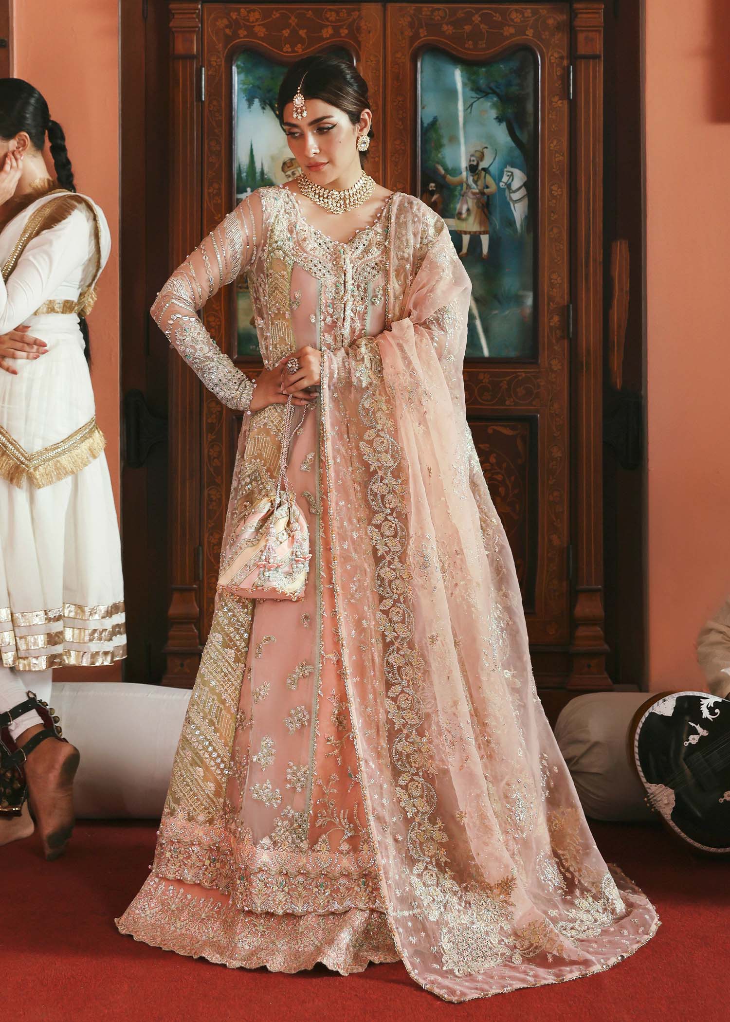 Highway Fashion Kanwal Malik Mehar – jewel-tone organza ensemble with embroidered lehenga and organza dupatta.
