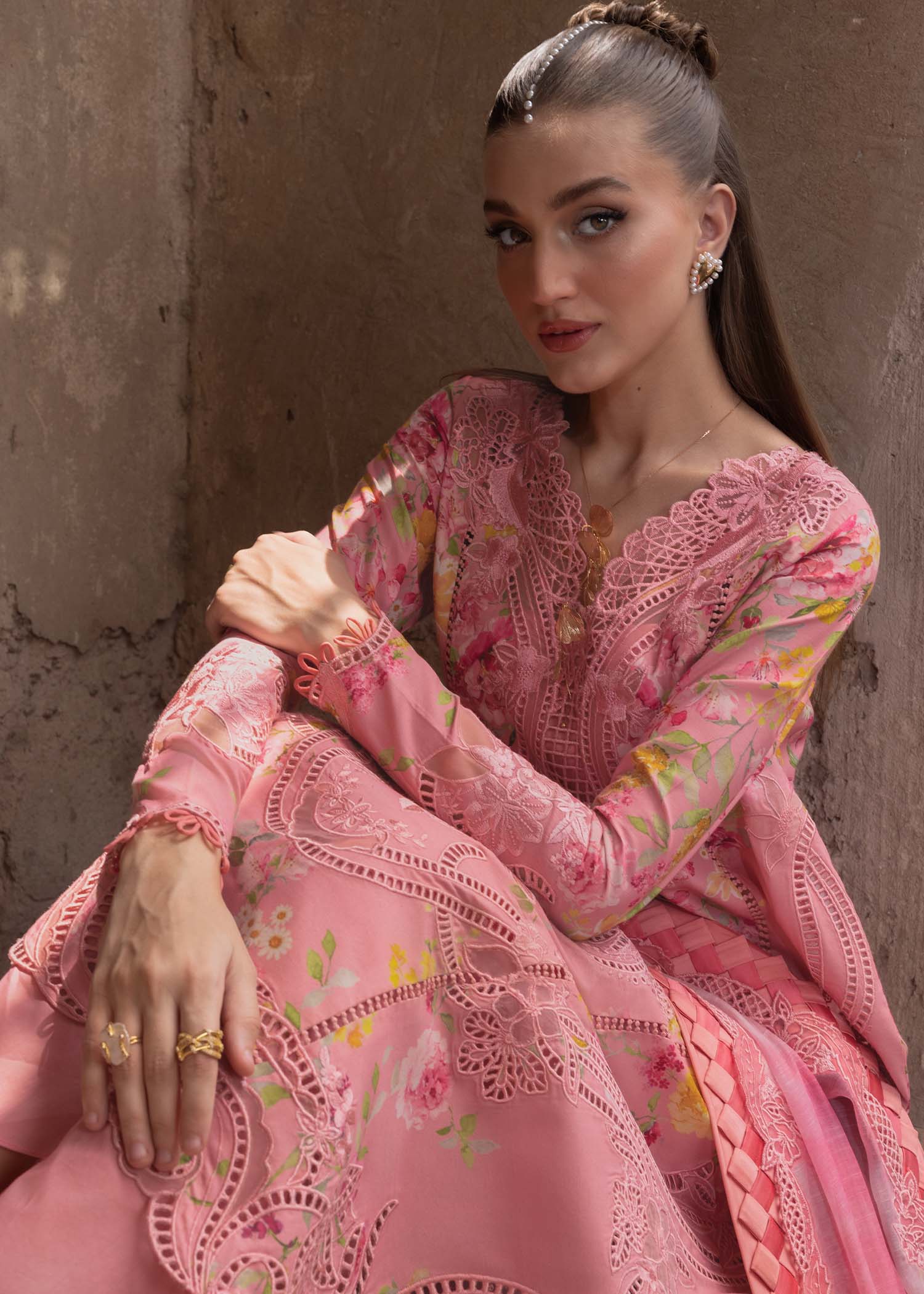 Crimson | Petals and Promises – D2A | TASAWAR Lawn '25