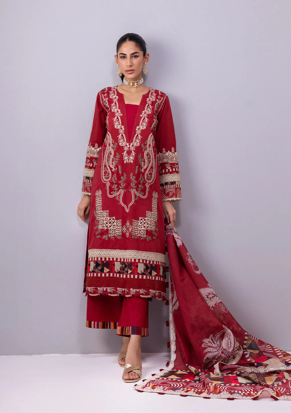 Signature Embroidered Lawn Collection '23 By Elaf ESC-08B ROSALIE