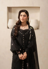 Elaf E-CRAFT - CHIKANKARI LAWN WITH CHIFFON DUPATTA '26 | EHC-5A CHARCOAL