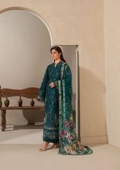 Elaf E-CRAFT - CHIKANKARI LAWN WITH CHIFFON DUPATTA '26 | EHC-2A MOSS