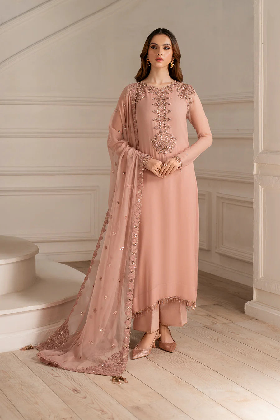 Iznik | Luxury Formal | UE-479 Embroidered Chiffon