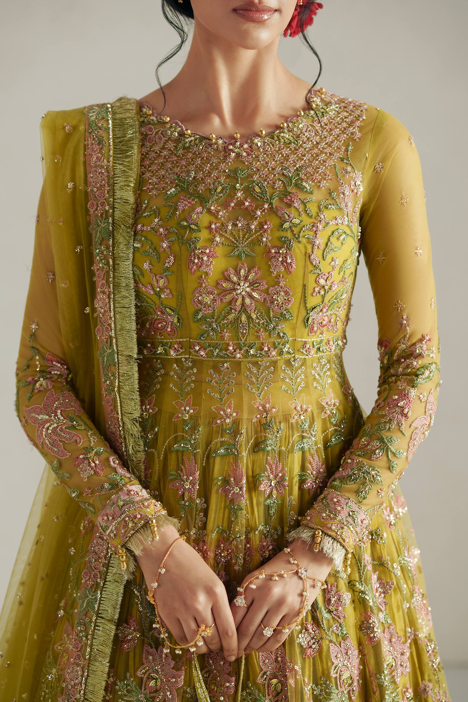 Vera Marigold Mustard Pishwas Set