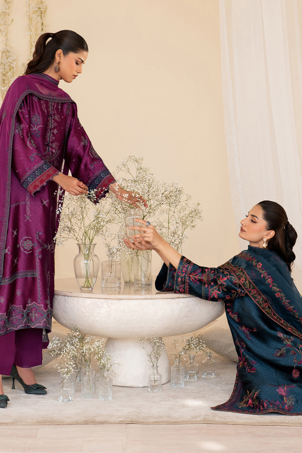 Iznik | Printed Formal | UE-436 Embroidered Pure Jacquard Silk