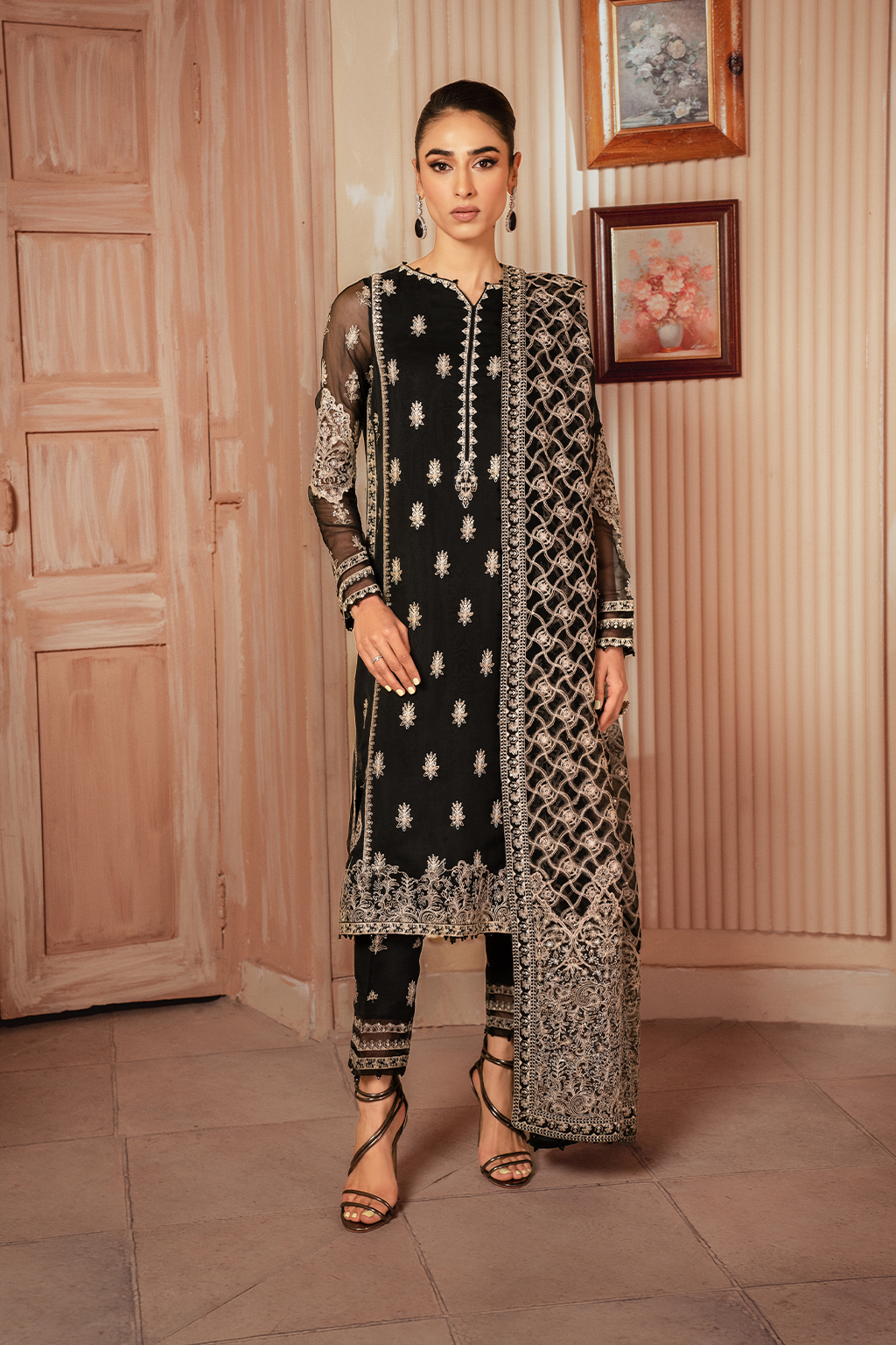 Chiffon Kari Embroidered Collection'24 By Iznik ICK-03