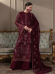 Chandni By Flossie | Mahira - 3 Piece Embroidered Chiffon Dress
