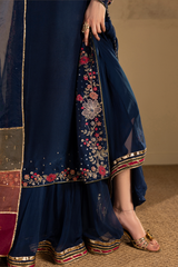 Iznik Formals | UE-728 Embroidered Pure Ramen Silk
