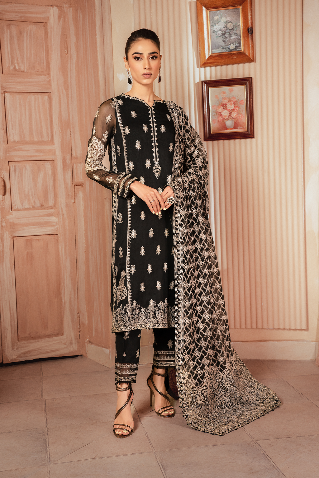 Chiffon Kari Embroidered Collection'24 By Iznik ICK-03