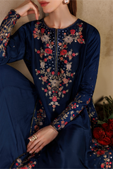Iznik Formals | UE-728 Embroidered Pure Ramen Silk
