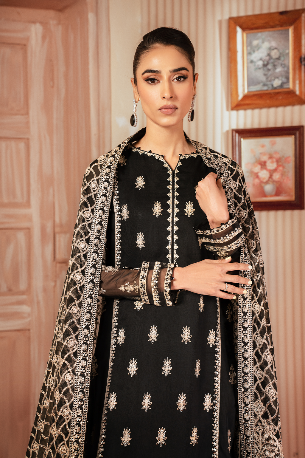 Chiffon Kari Embroidered Collection'24 By Iznik ICK-03