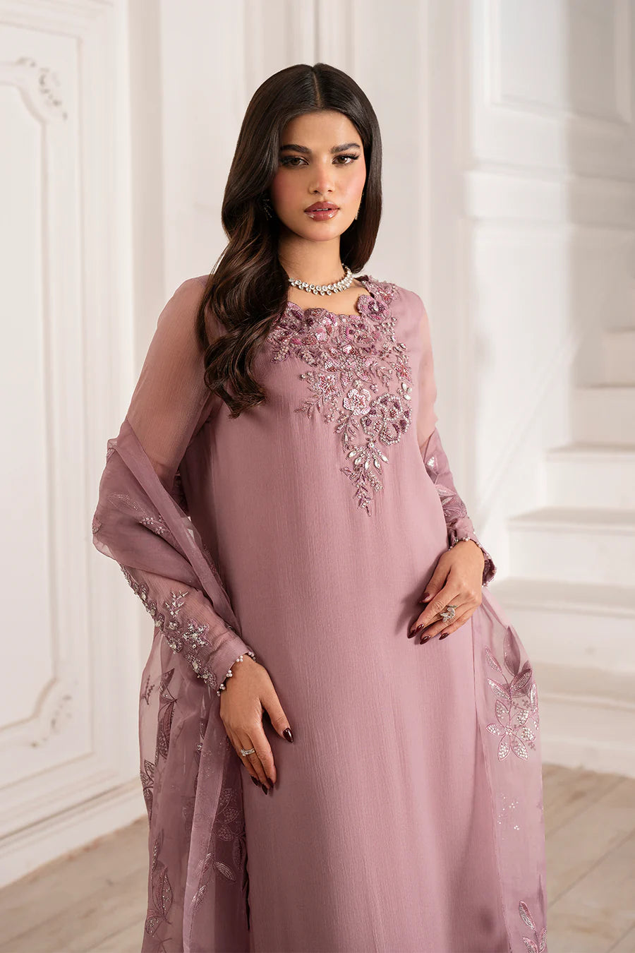 Iznik | Luxury Formal | UE-418 Embroidered Chiffon