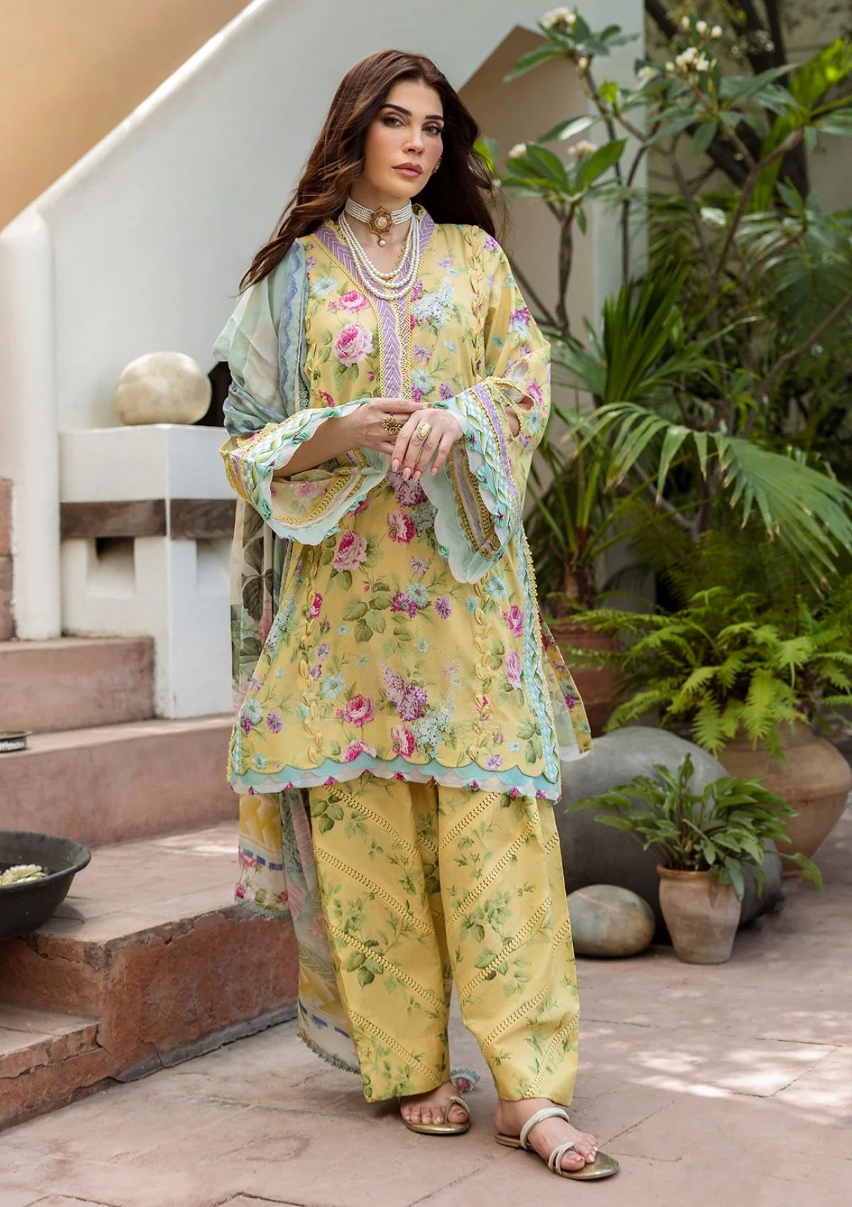 Elaf | ECD-5B – SAFFROSE | PRINTS WITH CHIFFON'25