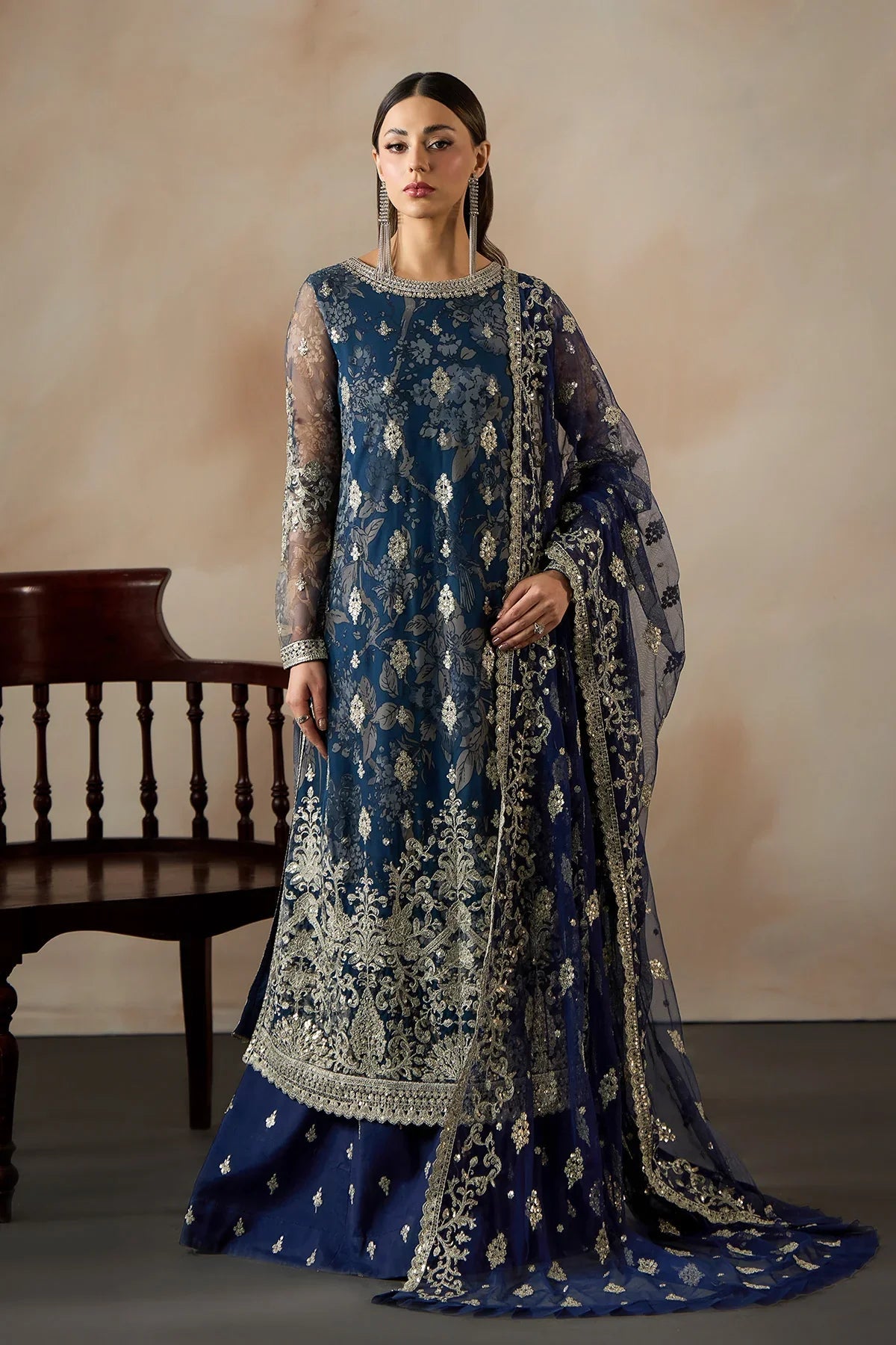 Zarif | Zrf pe 04 VIRSA | Fasana Printed & Embroidred