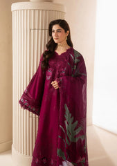 Elaf E-CRAFT - CHIKANKARI LAWN WITH CHIFFON DUPATTA '26 | EHC-4A GARNET
