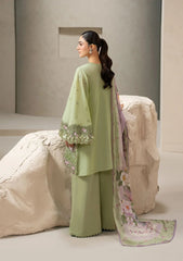 Elaf E-CRAFT - CHIKANKARI LAWN WITH CHIFFON DUPATTA '26 | EHC-6A BASIL