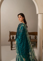 Elaf E-CRAFT - CHIKANKARI LAWN WITH CHIFFON DUPATTA '26 | EHC-2A MOSS