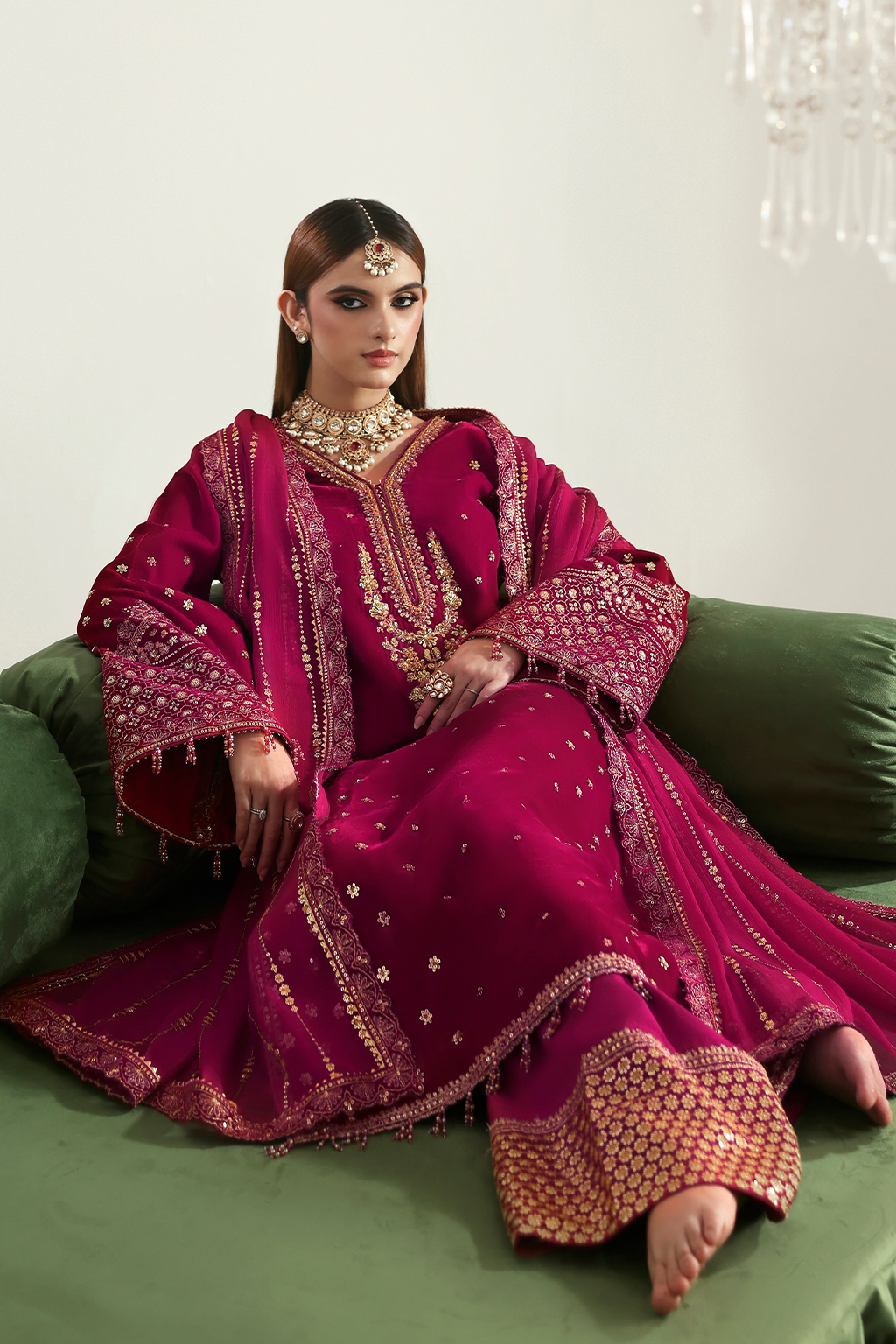 Highway Fashion Emaan Adeel Shahnaz velvet bridal outfit