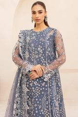 Dusky Shadow black embroidered formal wear by Farasha, available at Highway Fashion