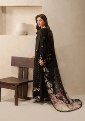 Elaf E-CRAFT - CHIKANKARI LAWN WITH CHIFFON DUPATTA '26 | EHC-5A CHARCOAL