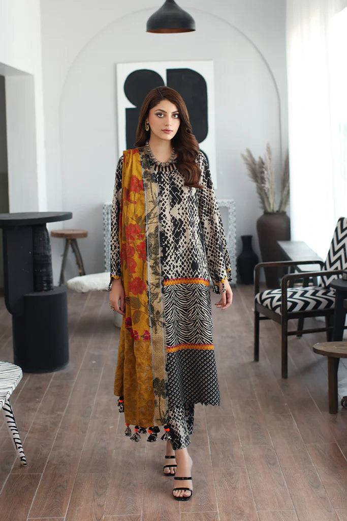 3-Pc Charizma Unstitched Linen with Printed Wool Shawl CPW3-11