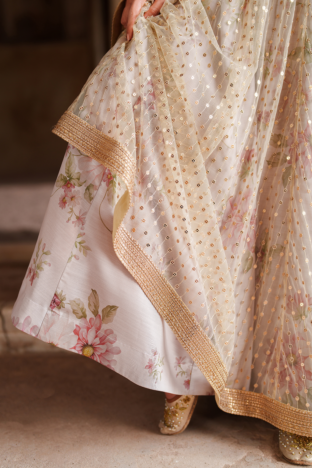 Iznik | Printed Formal | UE-548 Embroidered Net
