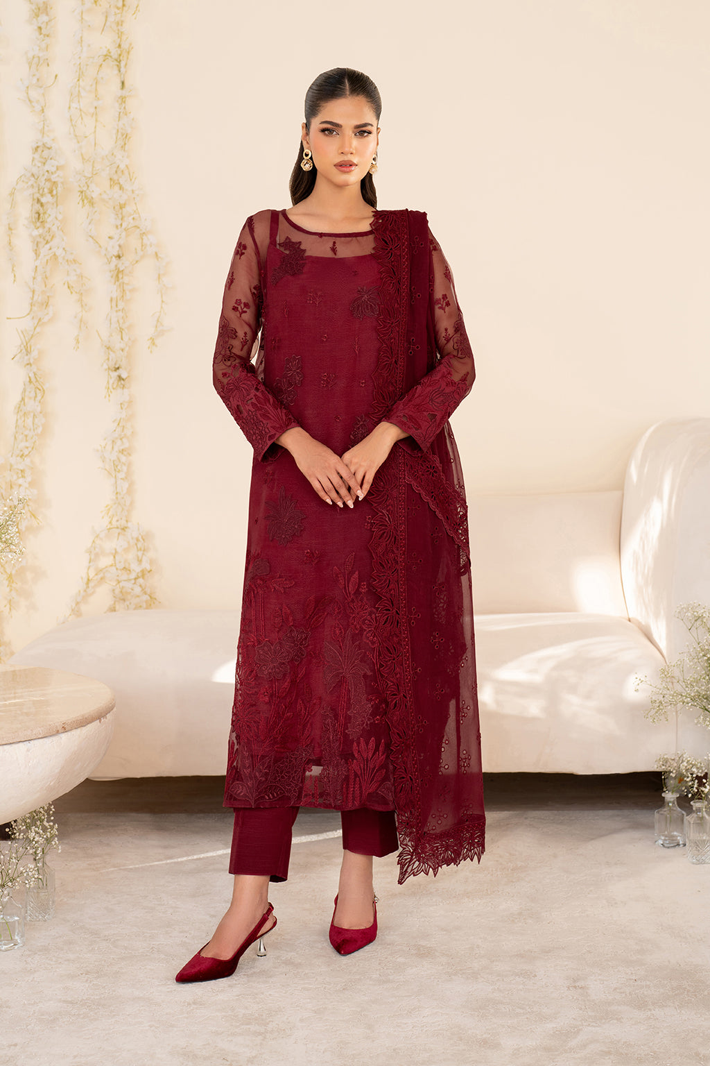 Iznik | Printed Formal | UE-438 Embroidered Pure Organza
