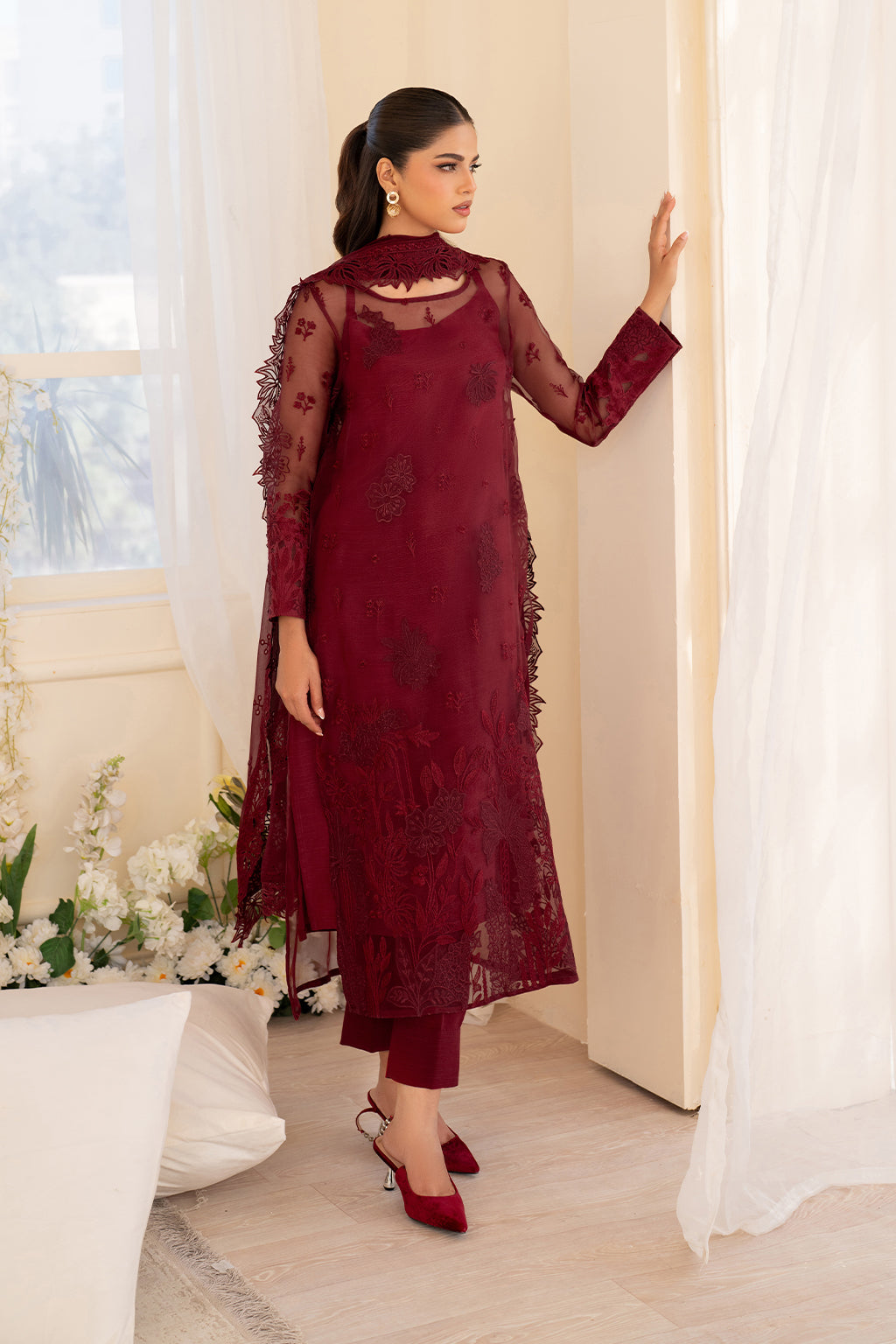 Iznik | Printed Formal | UE-438 Embroidered Pure Organza