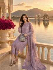 Nooriyah Luxury Embroidered Chiffon By Noor By Saadia Asad | D6 - Vintage Mauve