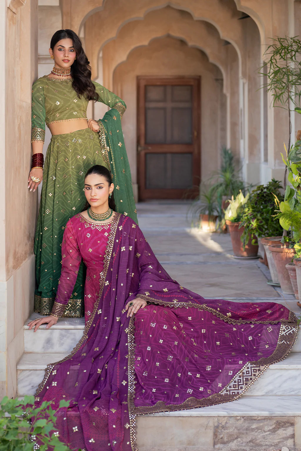 Bandhani Luxury Chiffon '25 | UE-328 | Embroidered Chiffon Frock