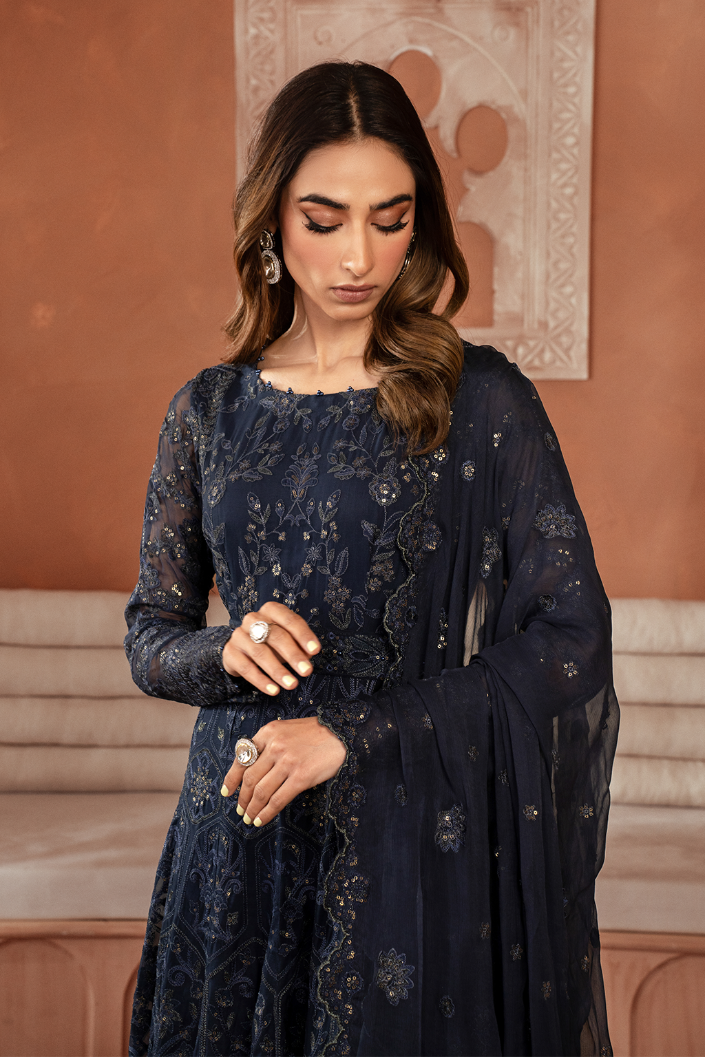 Chiffon Kari Embroidered Collection'24 By Iznik ICK-07