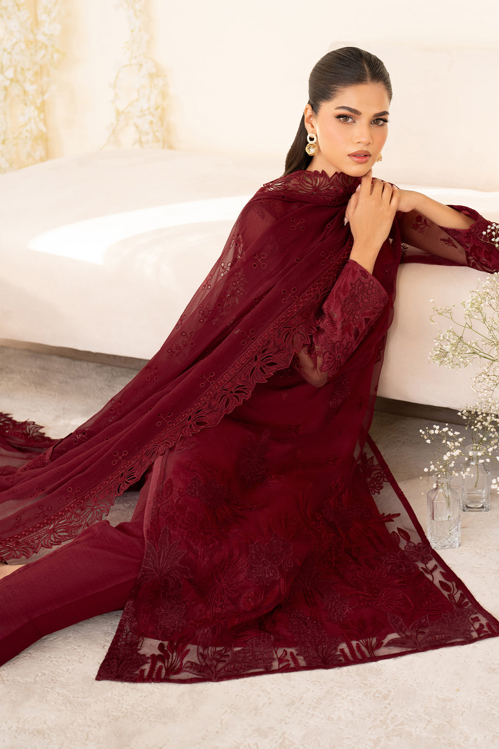 Iznik | Printed Formal | UE-438 Embroidered Pure Organza