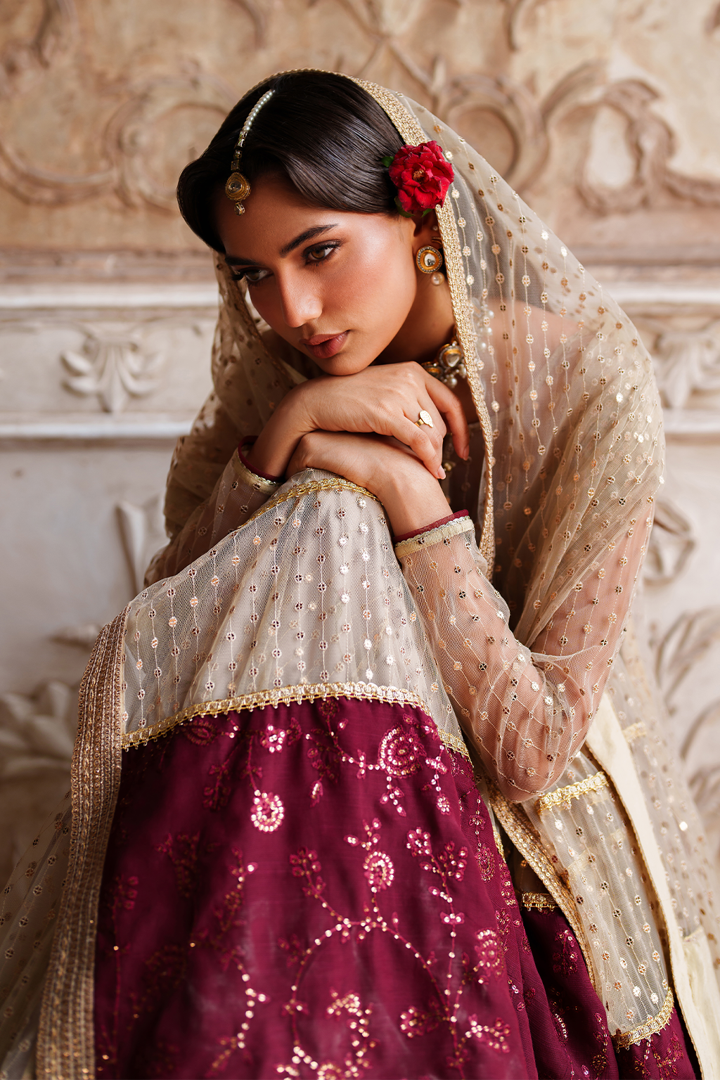 Iznik | Printed Formal | UE-548 Embroidered Net
