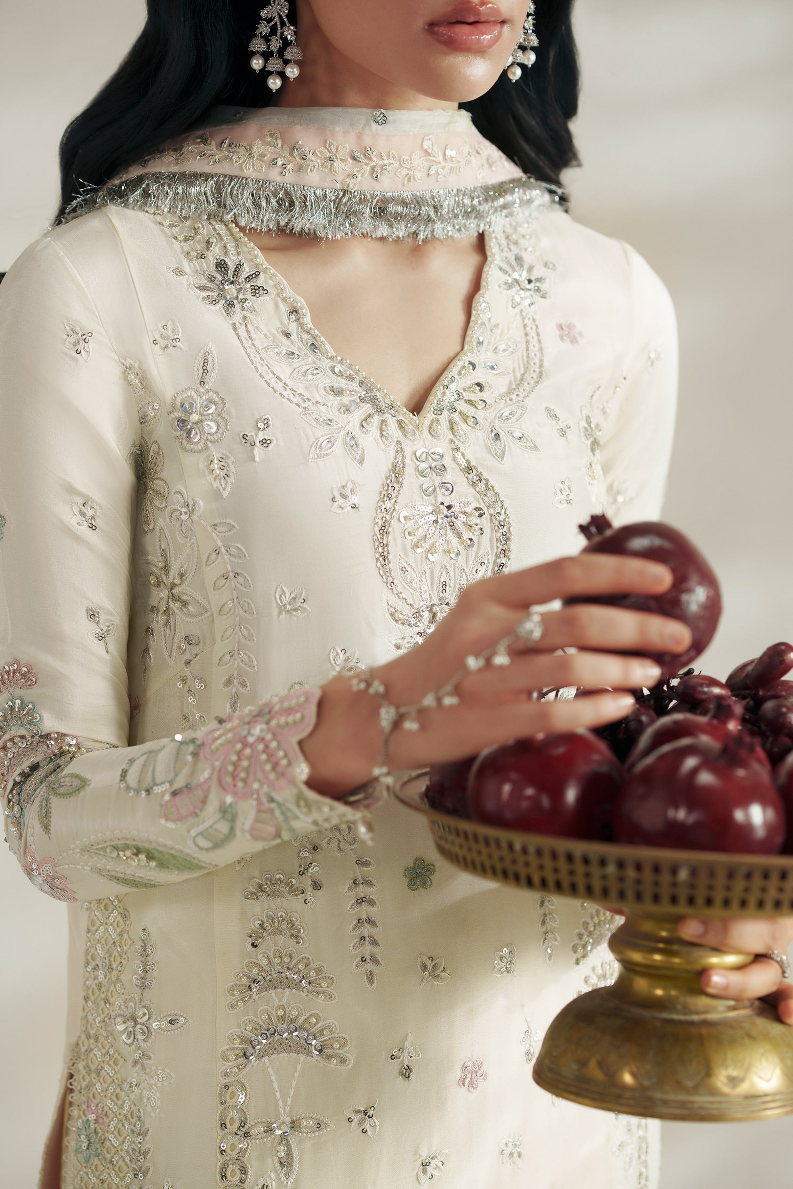 Vera Chand Ivory Shirt Set