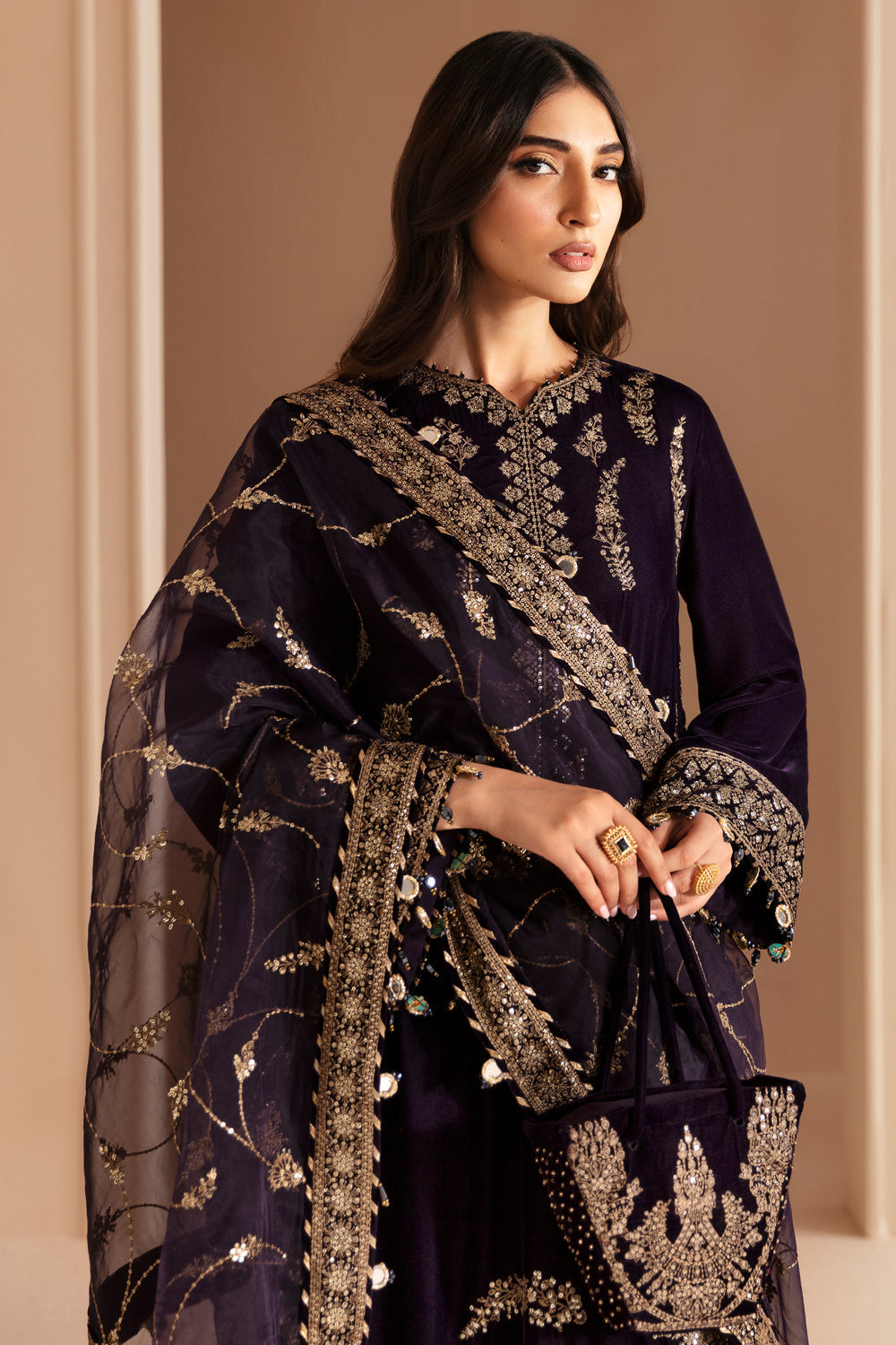 Embroidered Velvet Formal'24 By Jazmin VF-2026