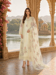 Nooriyah Luxury Embroidered Chiffon By Noor By Saadia Asad | D5 - Pale Yellow