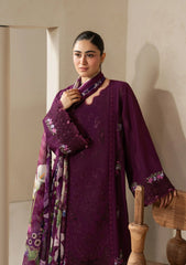 Elaf E-CRAFT - CHIKANKARI LAWN WITH CHIFFON DUPATTA '26 | EHC-2B CASSIS