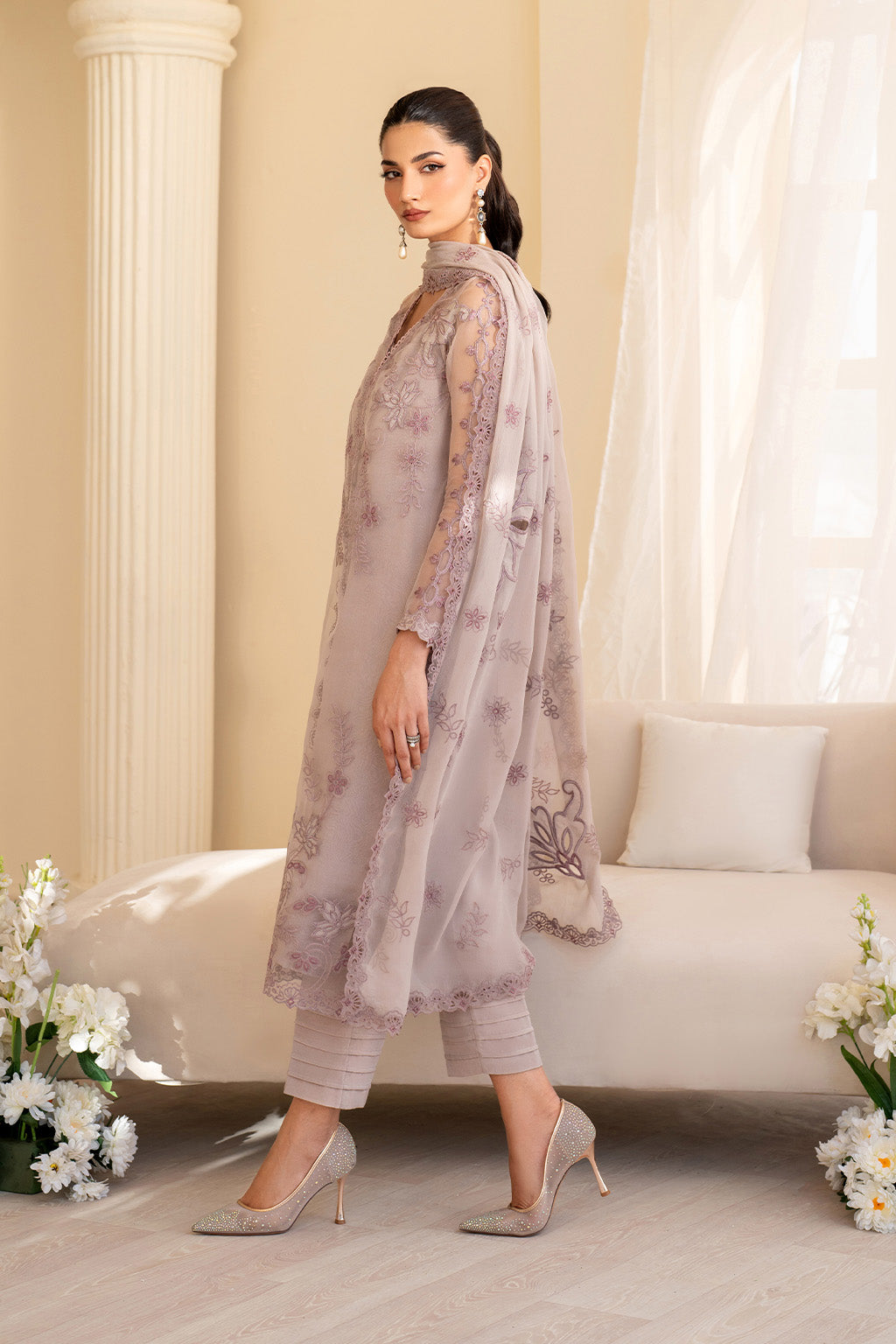 Iznik | Printed Formal | UE-437 Embroidered Pure Organza