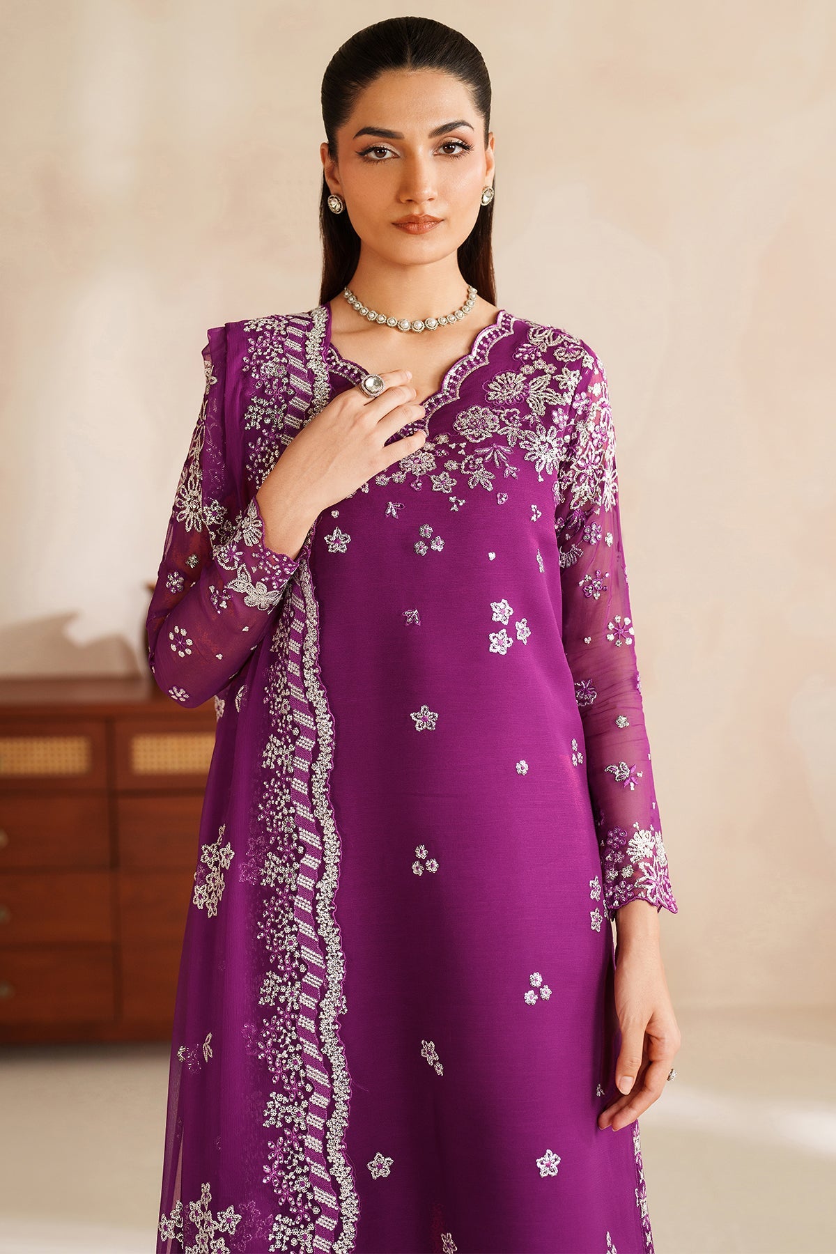 Farasha | Magenta Rose | Unstiched Formals 25