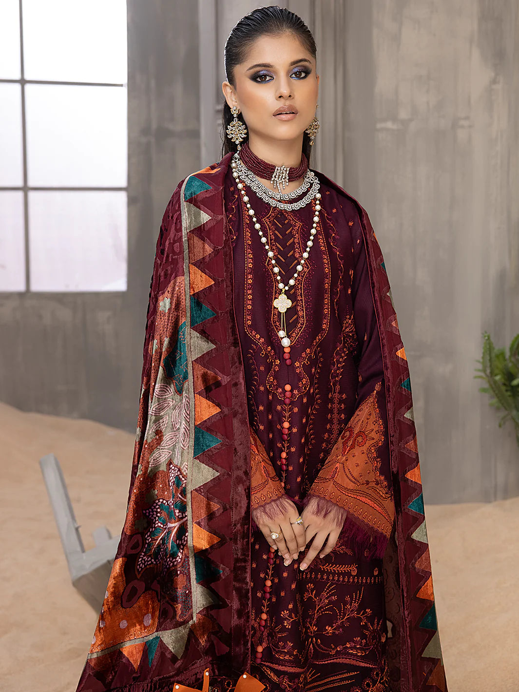 Serene Winter Embroidered Collection '23 By Binilyas 503 - B | 3 PC KOTRAI UNSTITCH