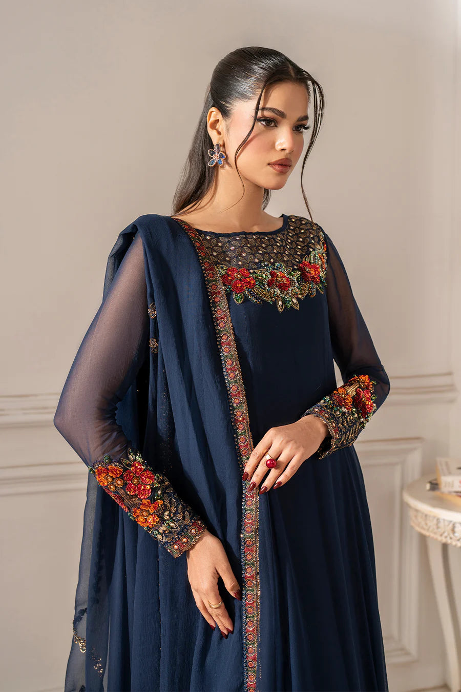 Iznik | Luxury Formal | UE-412 Embroidered Chiffon