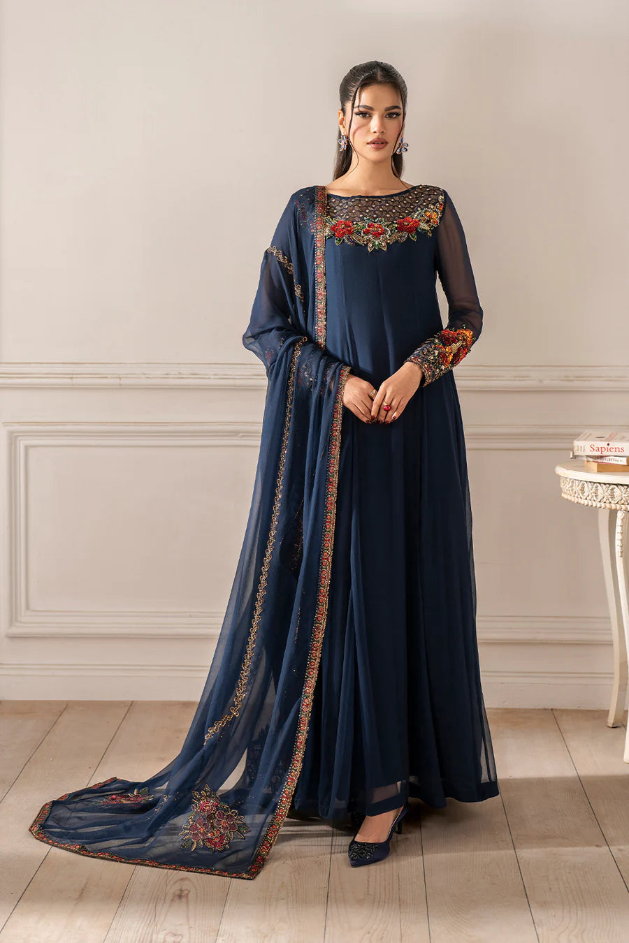 Iznik | Luxury Formal | UE-412 Embroidered Chiffon